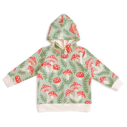 Hoodie - Toadstools Green & Red