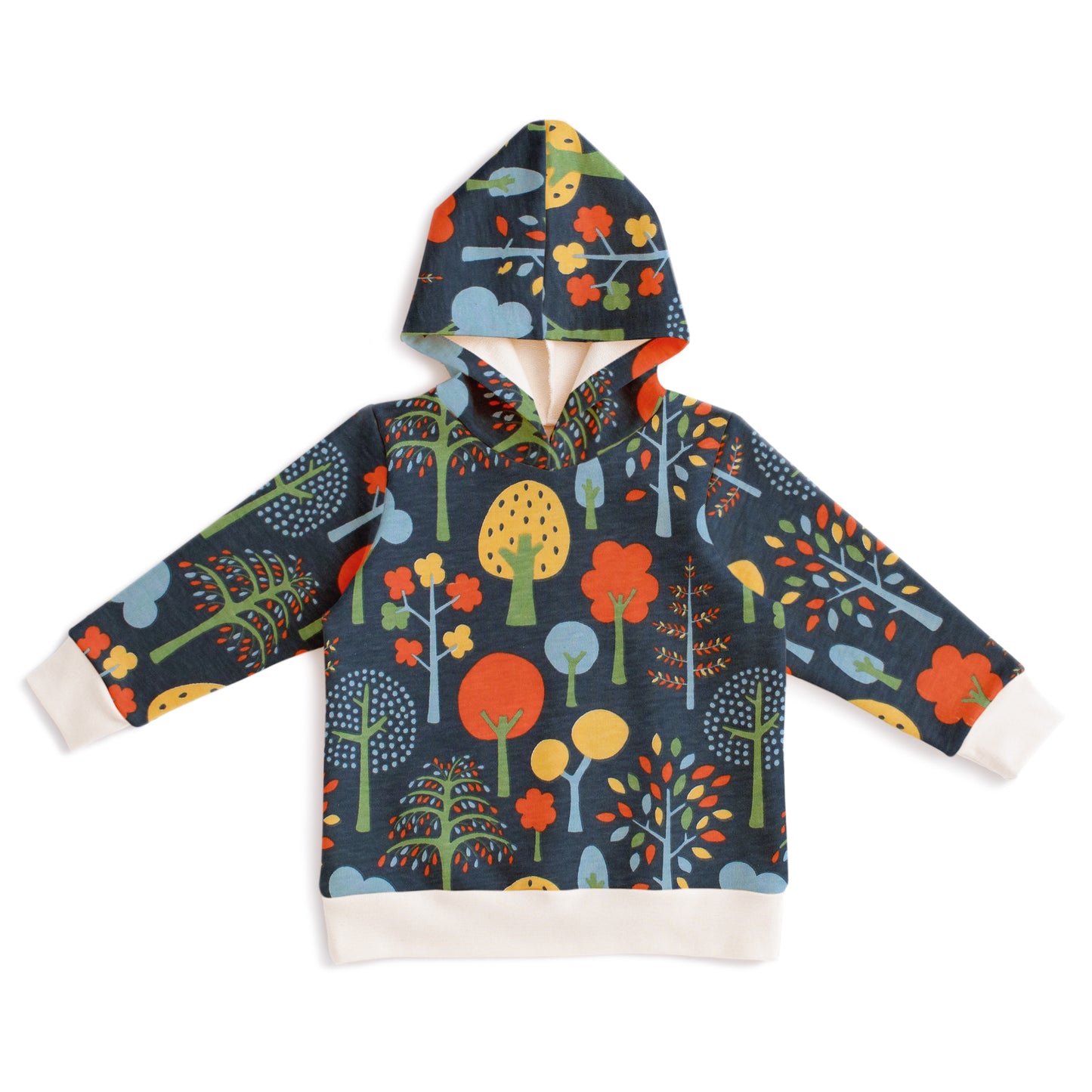 Hoodie - Trees Navy & Green