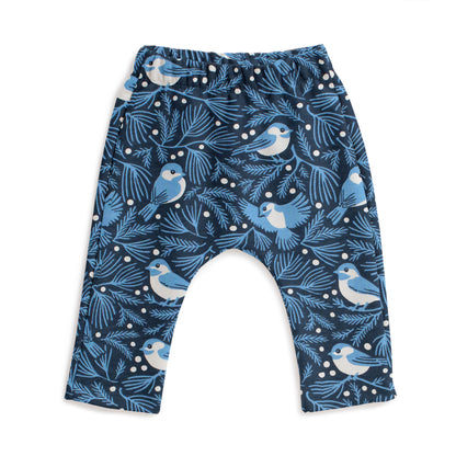 Harem Pants - Chickadees Navy & Blue