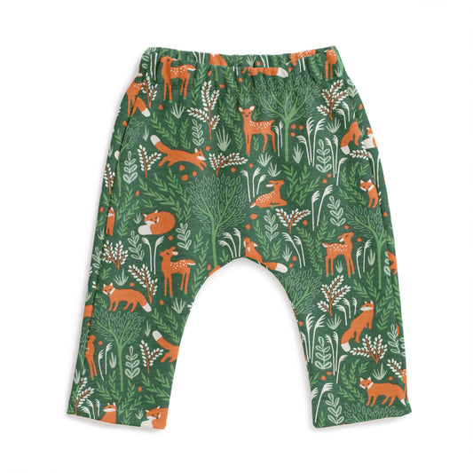 Harem Pants - Deer & Foxes Green