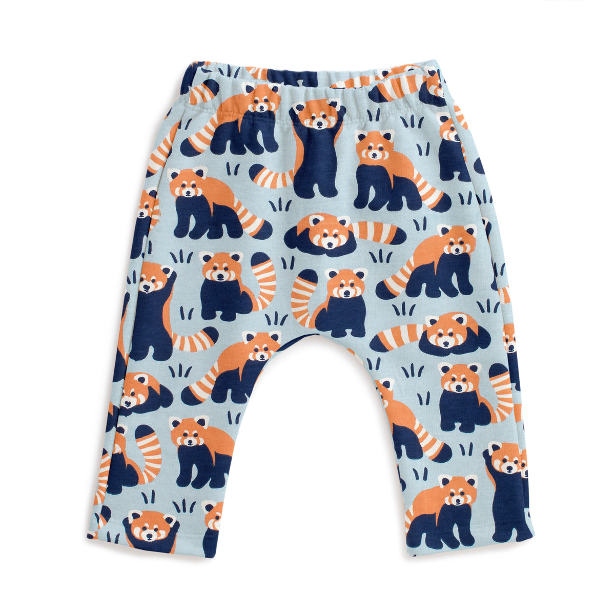 Harem Pants - Red Pandas Pale Blue