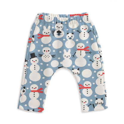 Harem Pants - Snow Creatures Blue