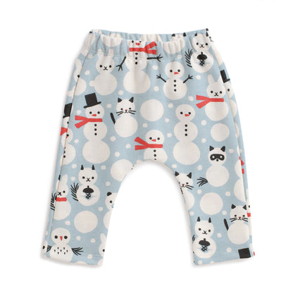 Harem Pants - Snow Creatures Sky Blue