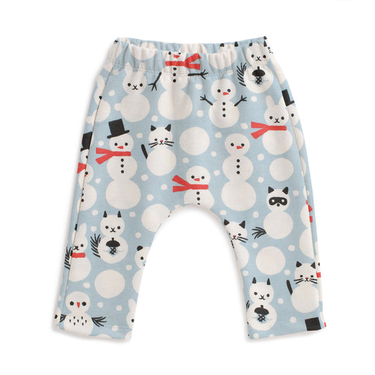 Harem Pants - Snow Creatures Sky Blue