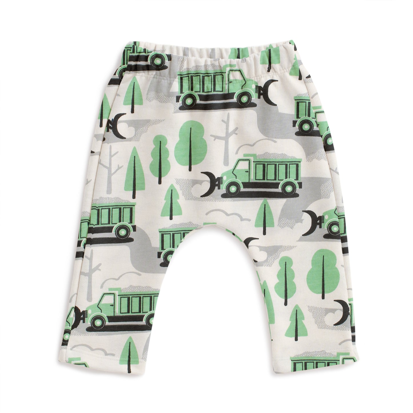 Harem Pants - Snow Plows Green