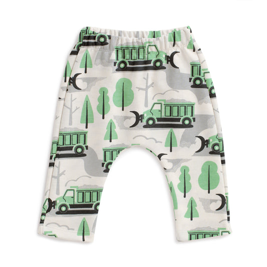 Harem Pants - Snow Plows Green