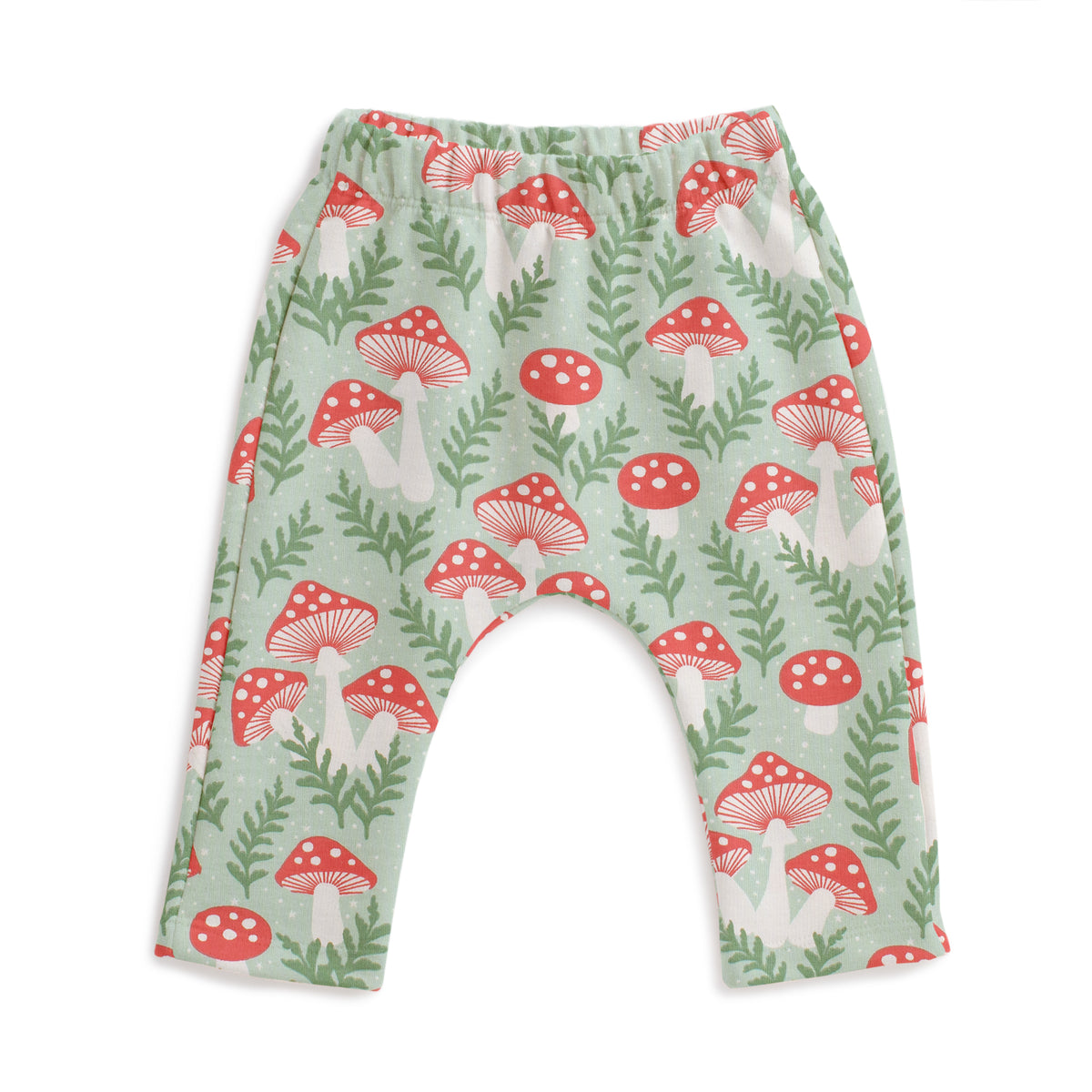 Harem Pants - Toadstools Green & Red