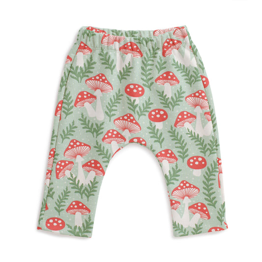 Harem Pants - Toadstools Green & Red