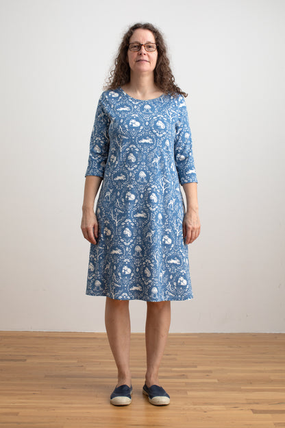 Helsinki Dress - Animal Tapestry Blue