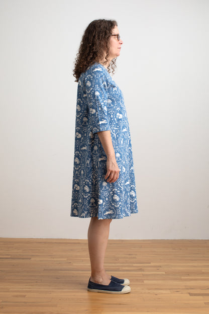 Helsinki Dress - Animal Tapestry Blue