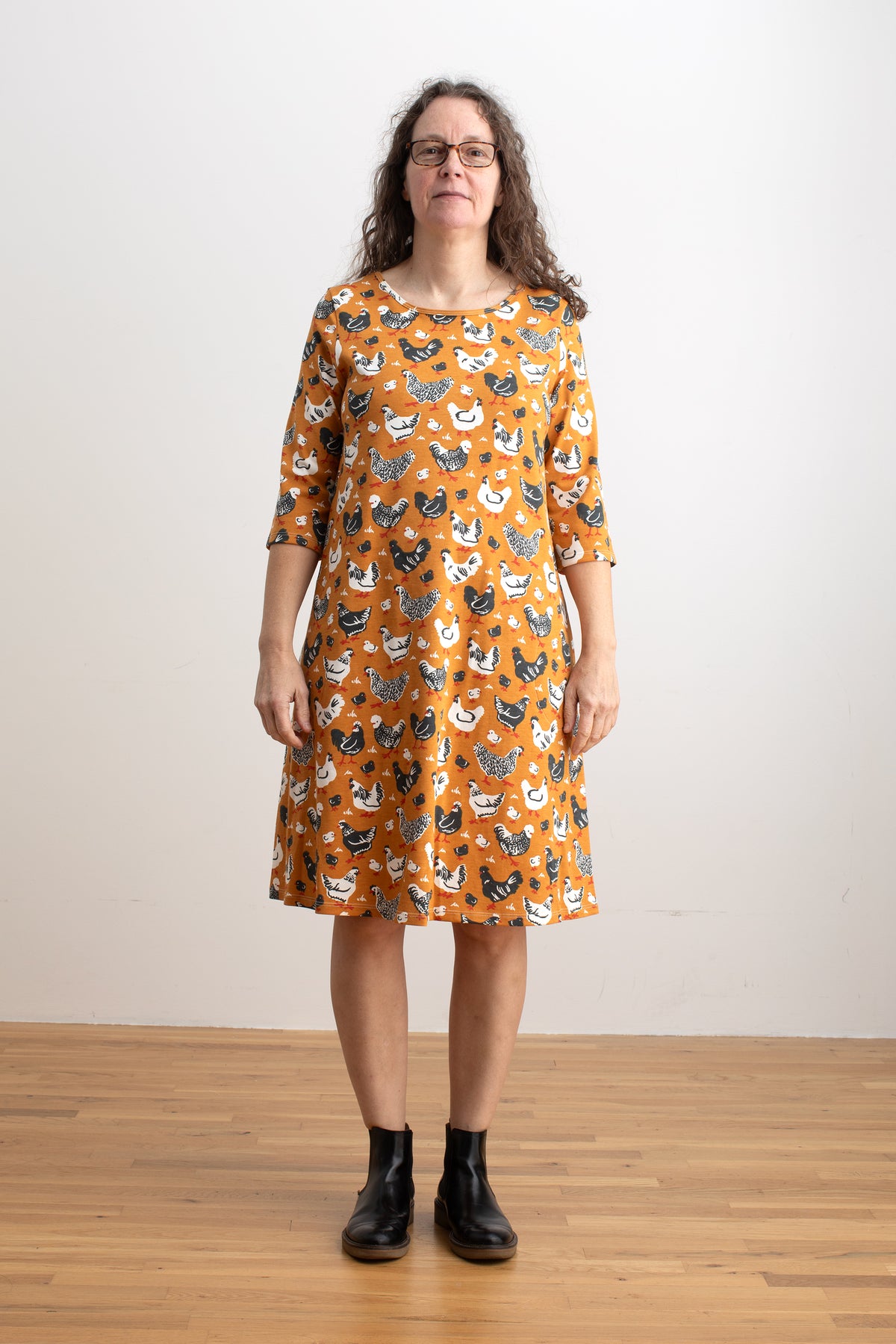 Helsinki Dress - Chicken Family Gold
