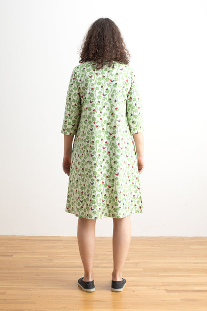 Helsinki Dress - Clover & Ladybugs Green