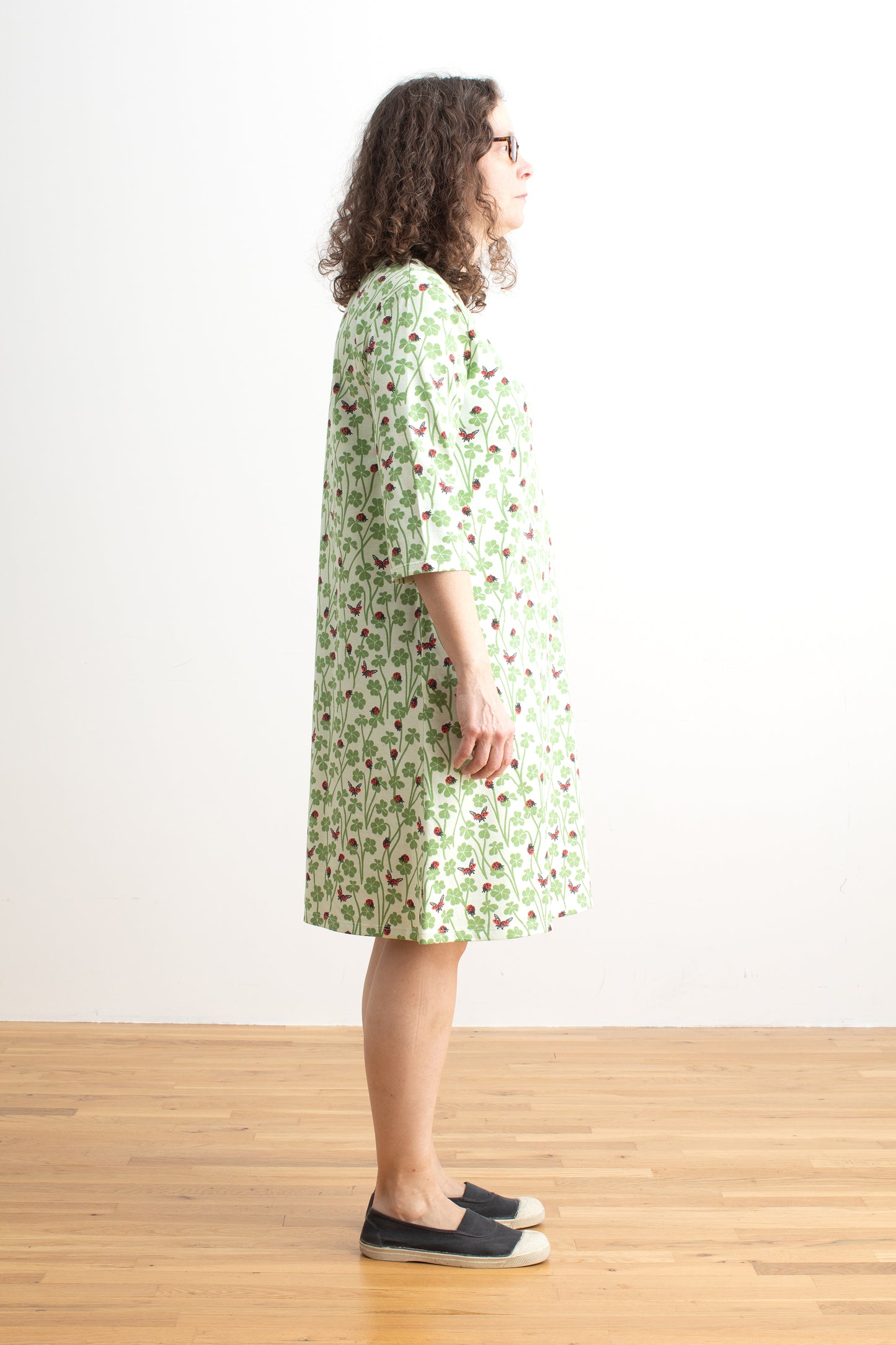 Helsinki Dress - Clover & Ladybugs Green