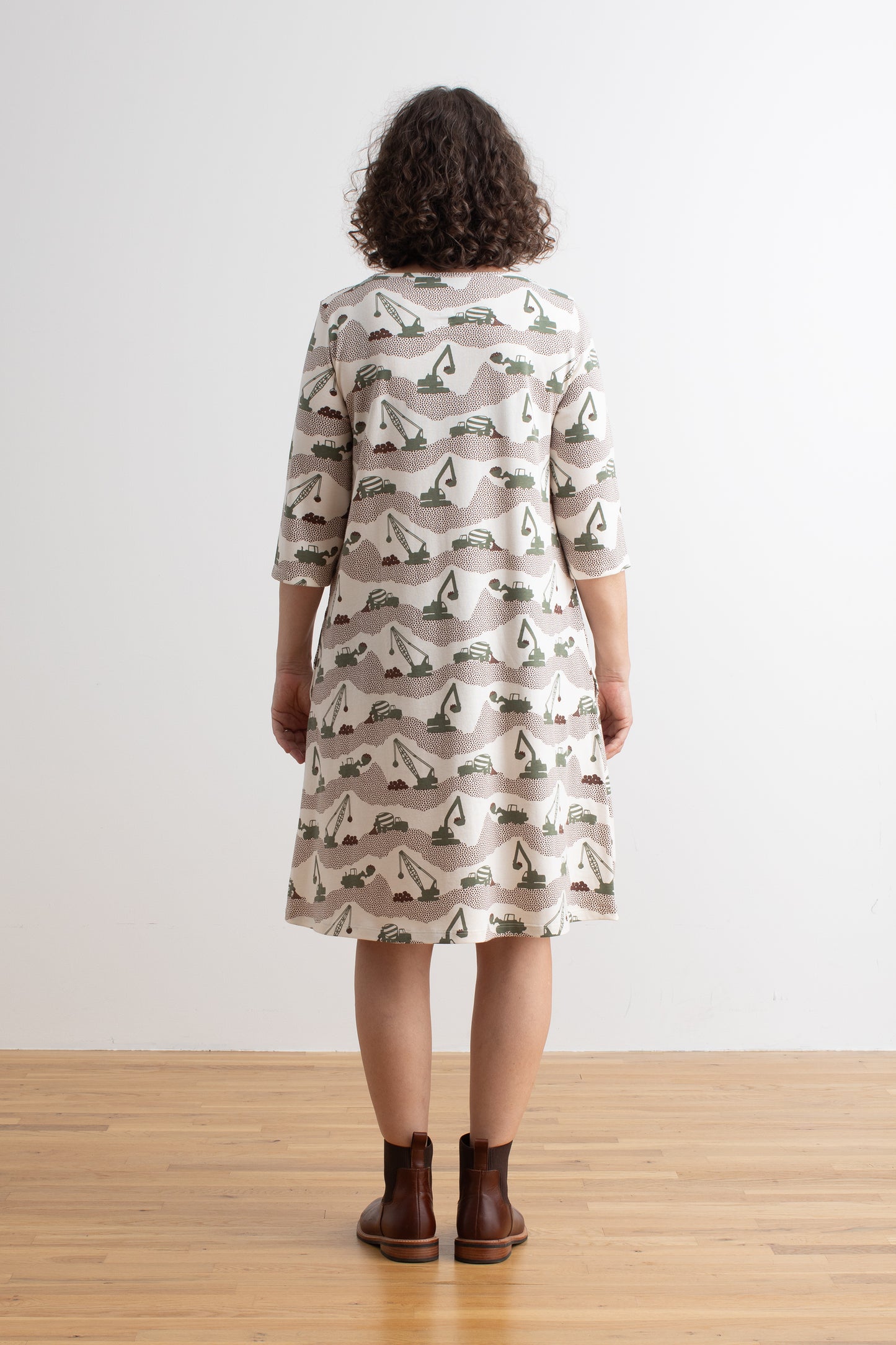 Helsinki Dress - Construction Forest Green
