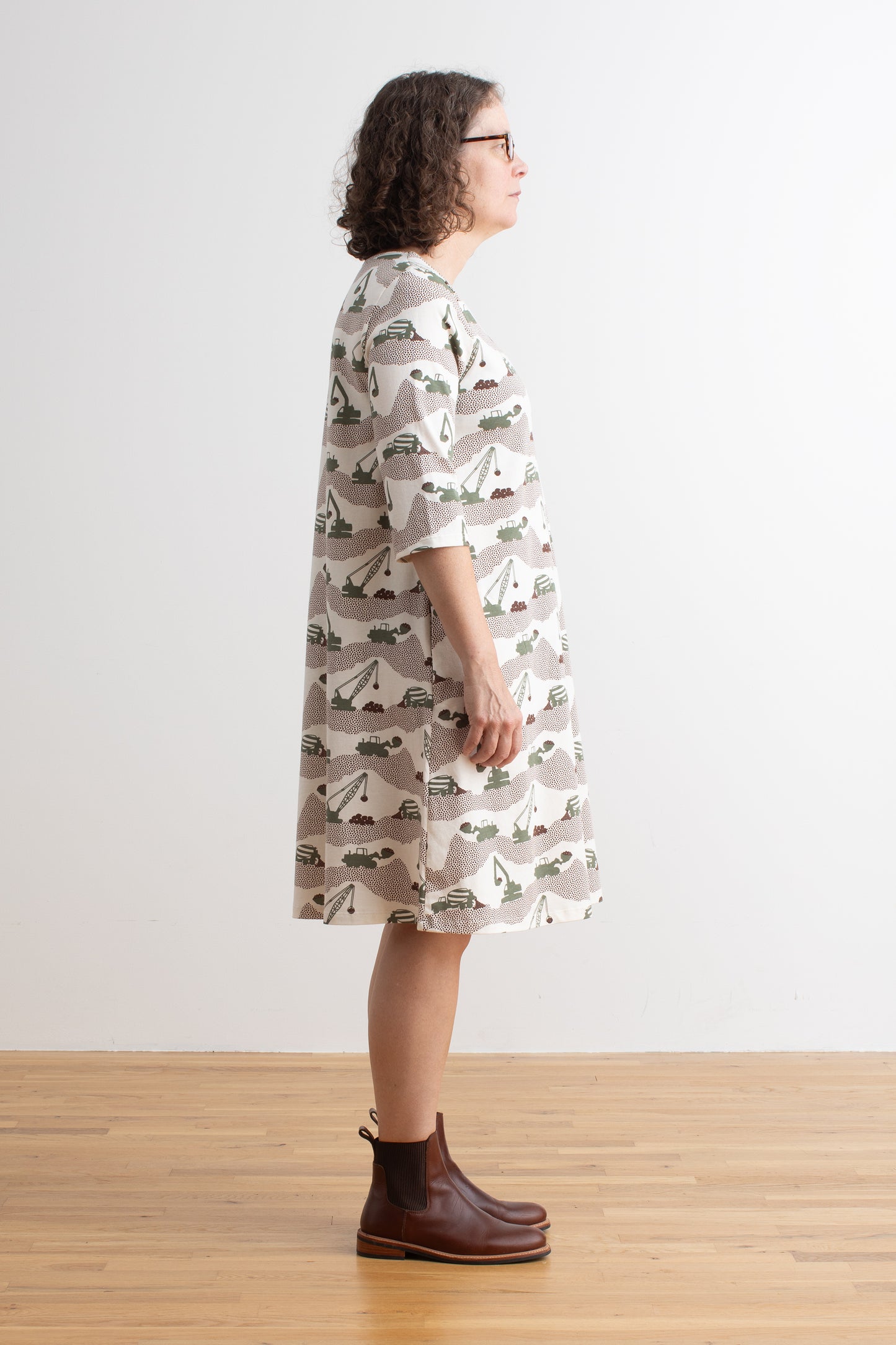 Helsinki Dress - Construction Forest Green