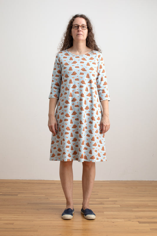 Helsinki Dress - Capybaras Blue