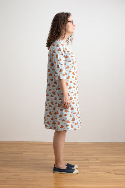 Helsinki Dress - Capybaras Blue
