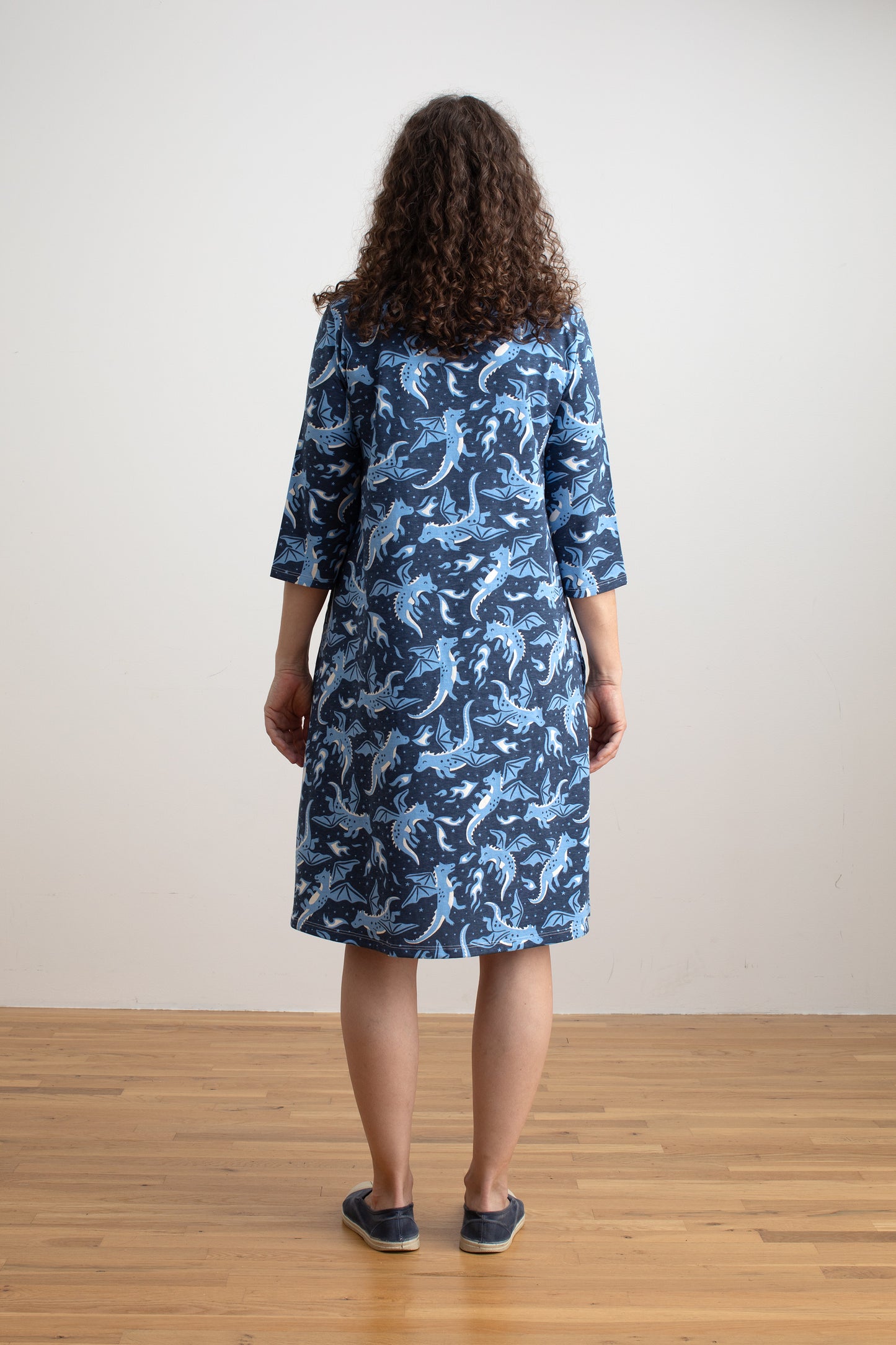 Helsinki Dress - Dragons Navy