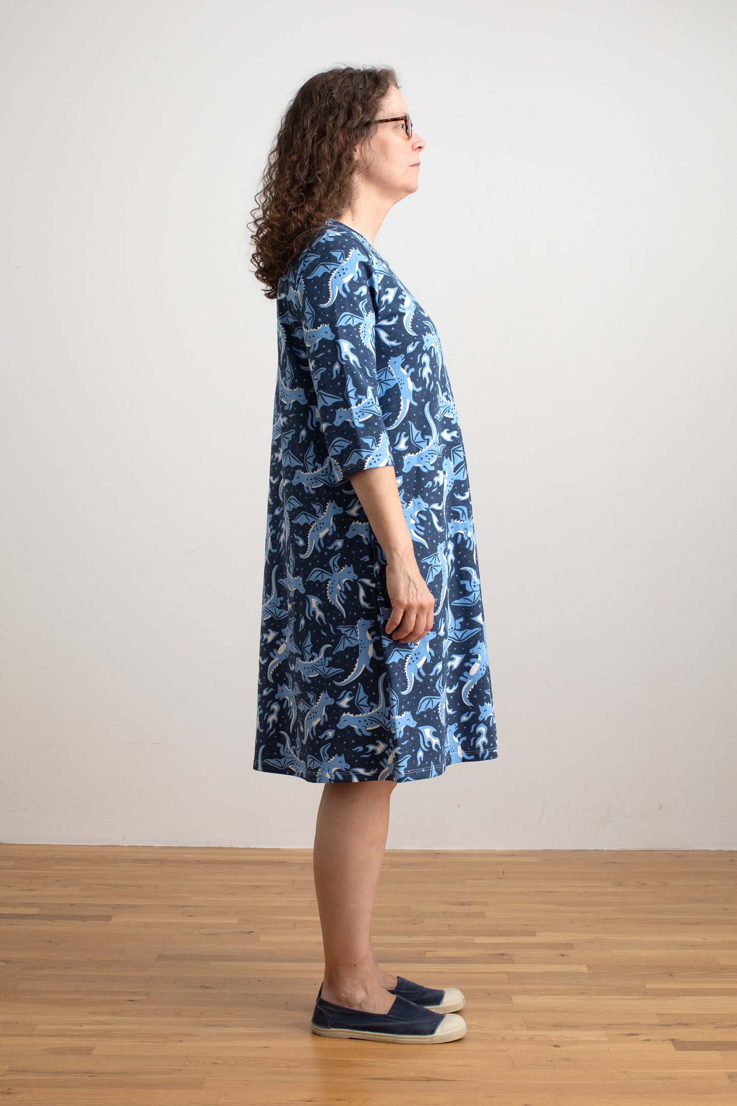 Helsinki Dress - Dragons Navy