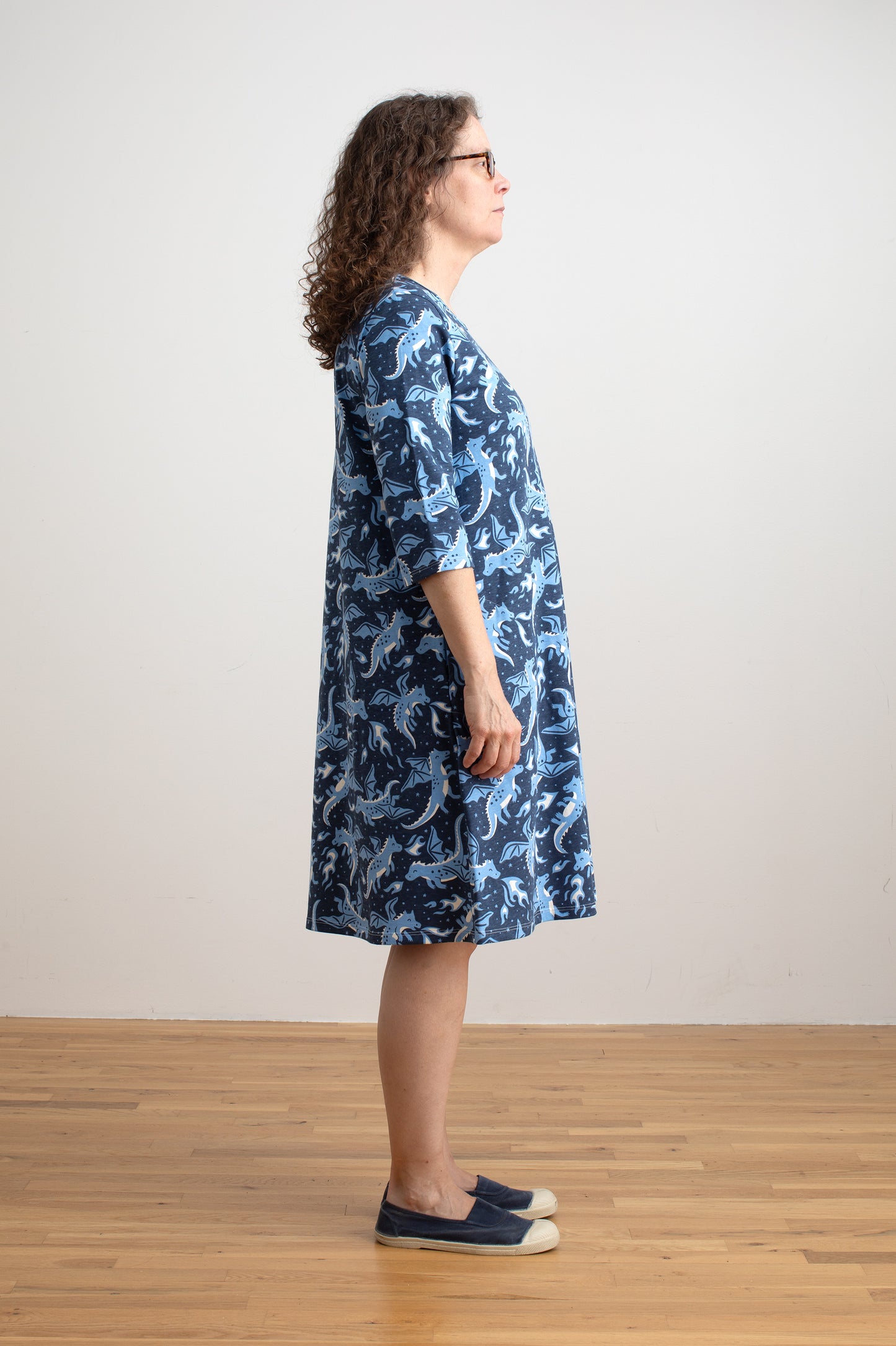 Helsinki Dress - Dragons Navy