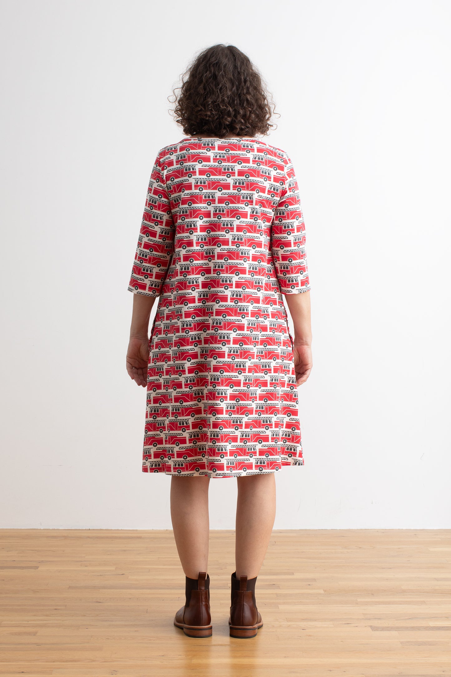 Helsinki Dress - Firetrucks Red