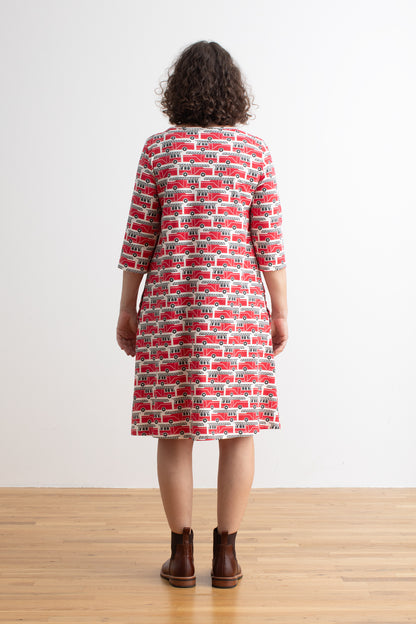 Helsinki Dress - Firetrucks Red