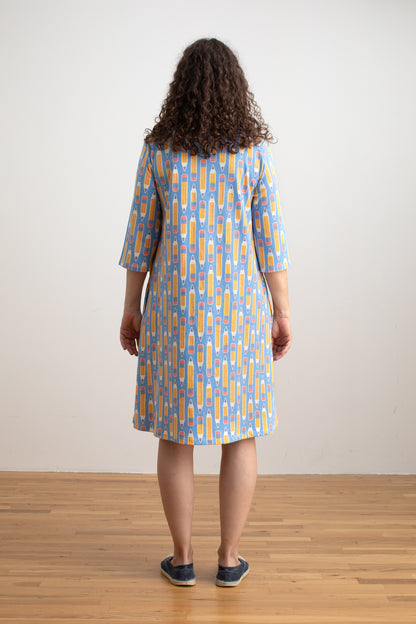 Helsinki Dress - Pencils Blue