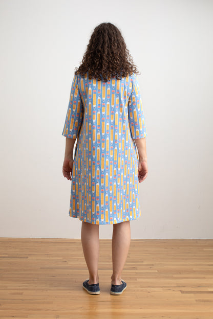 Helsinki Dress - Pencils Blue