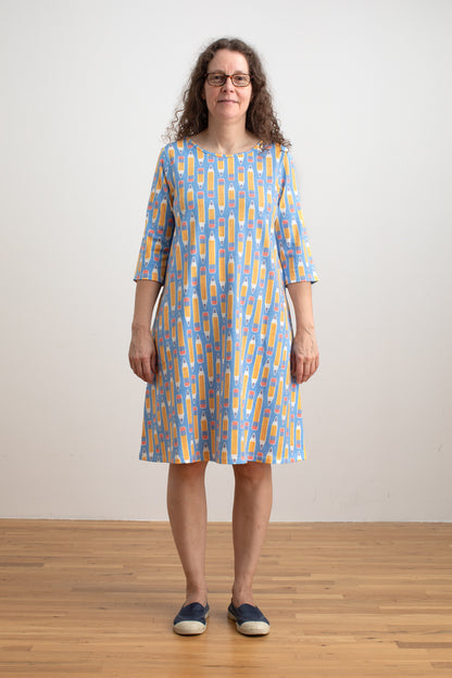 Helsinki Dress - Pencils Blue