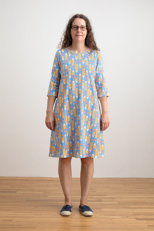 Helsinki Dress - Pencils Blue