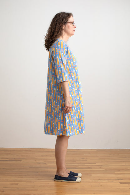 Helsinki Dress - Pencils Blue