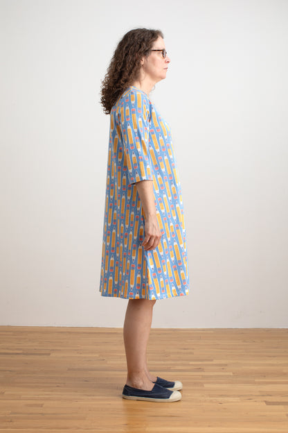 Helsinki Dress - Pencils Blue