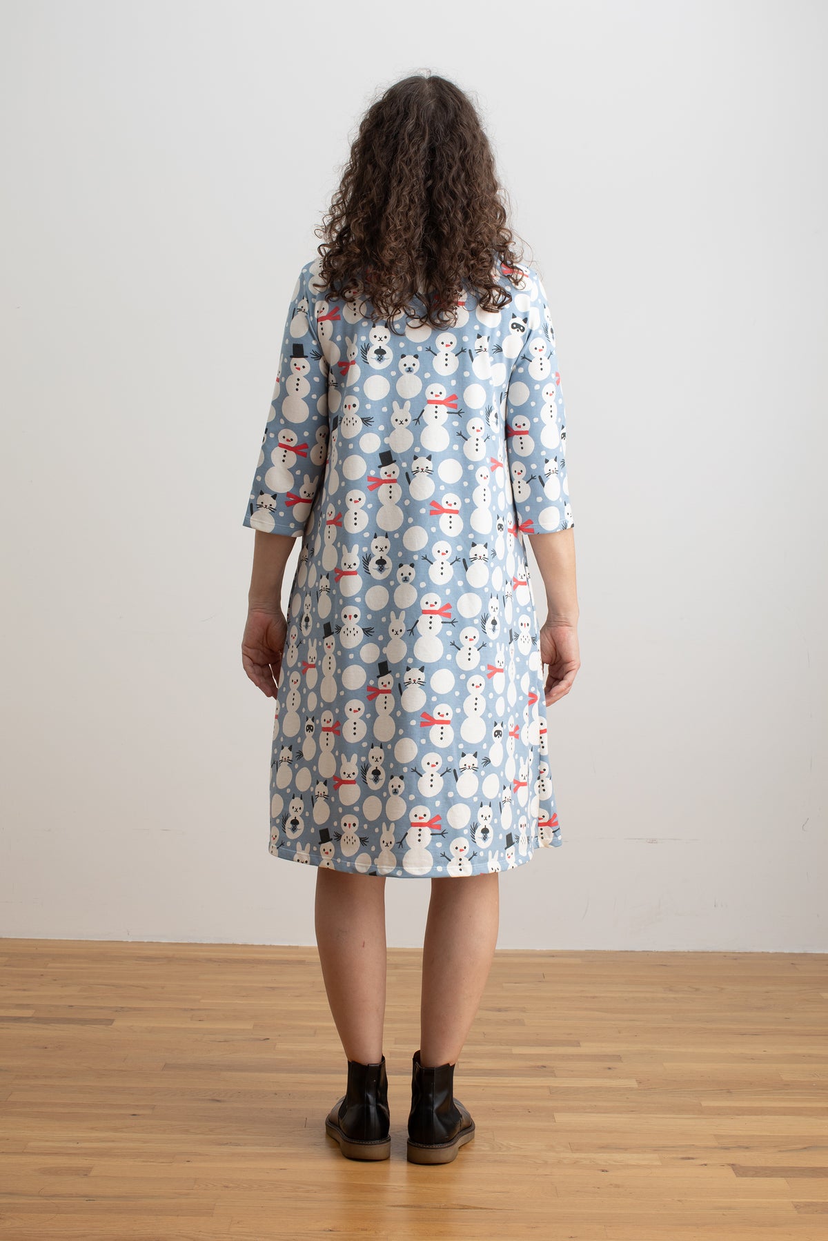Helsinki Dress - Snow Creatures Blue