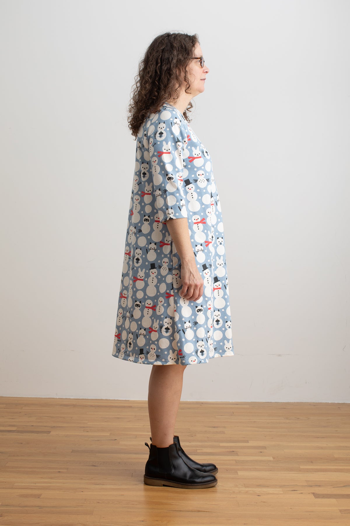 Helsinki Dress - Snow Creatures Blue