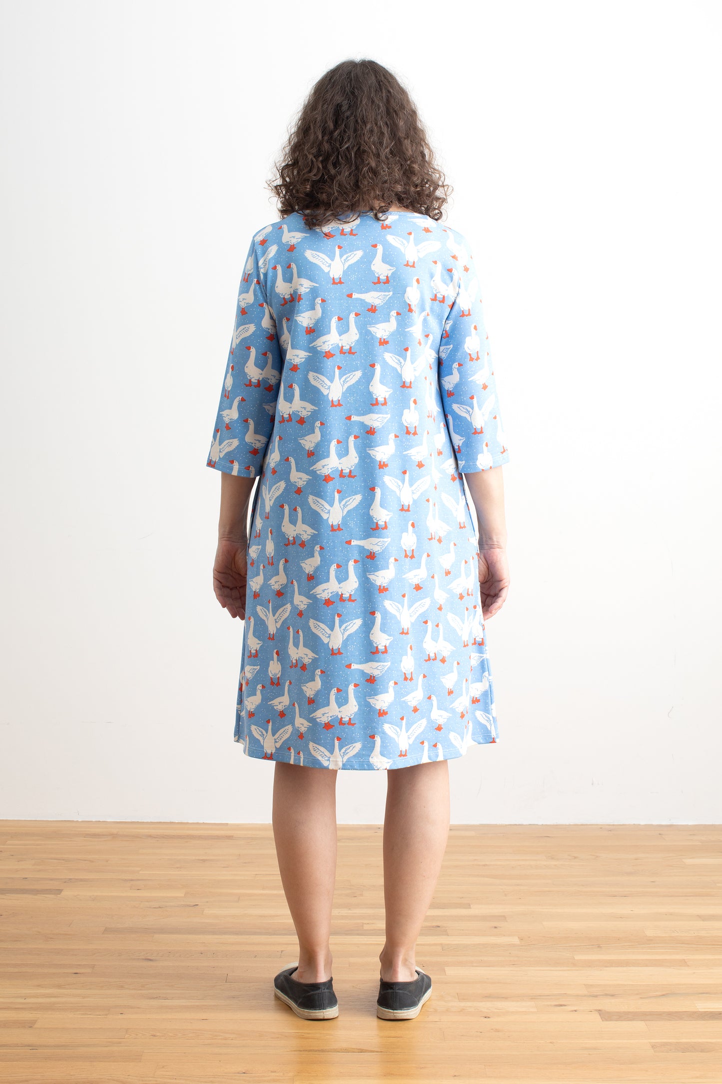 Helsinki Dress - Silly Geese Blue
