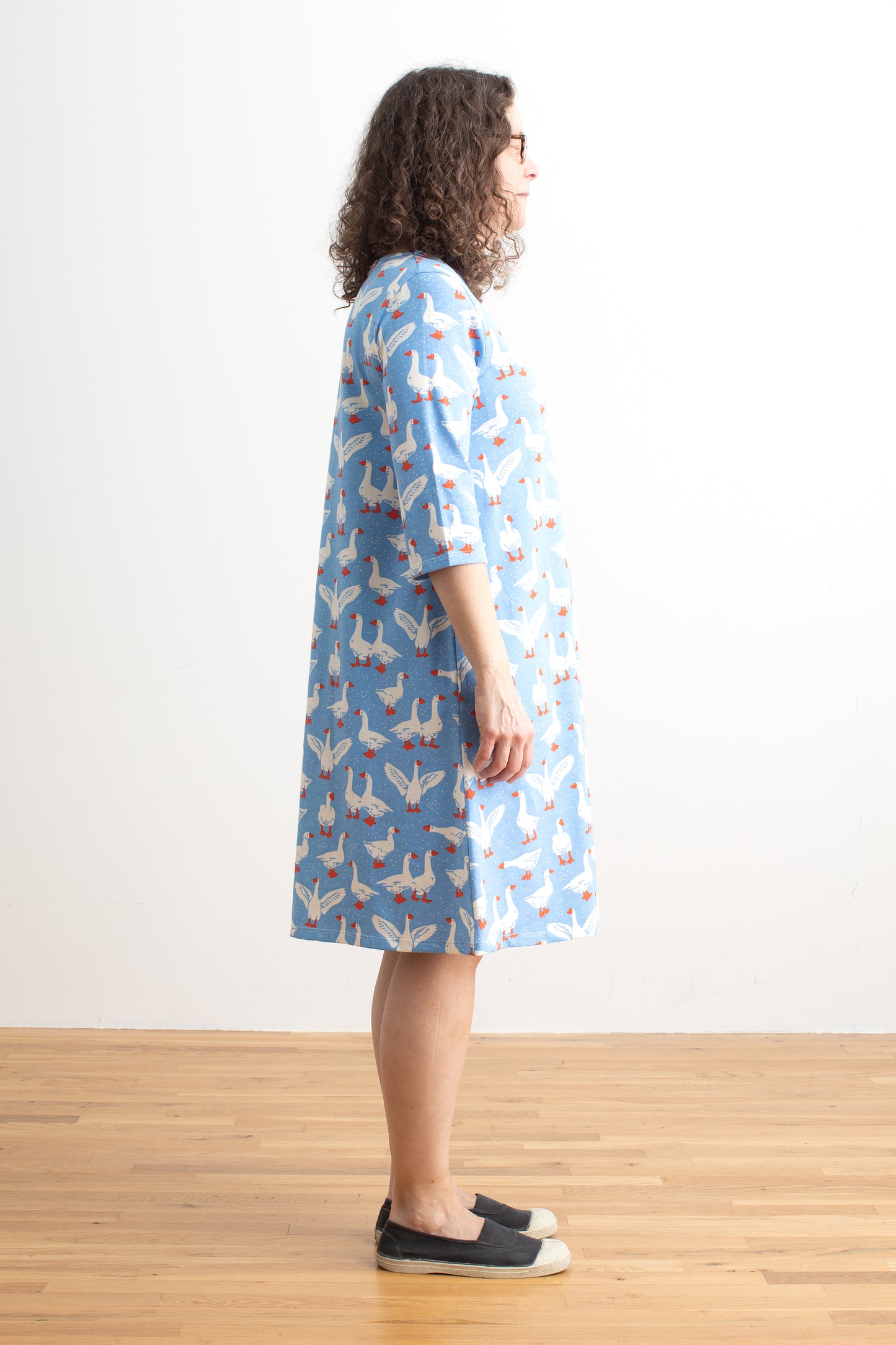 Helsinki Dress - Silly Geese Blue