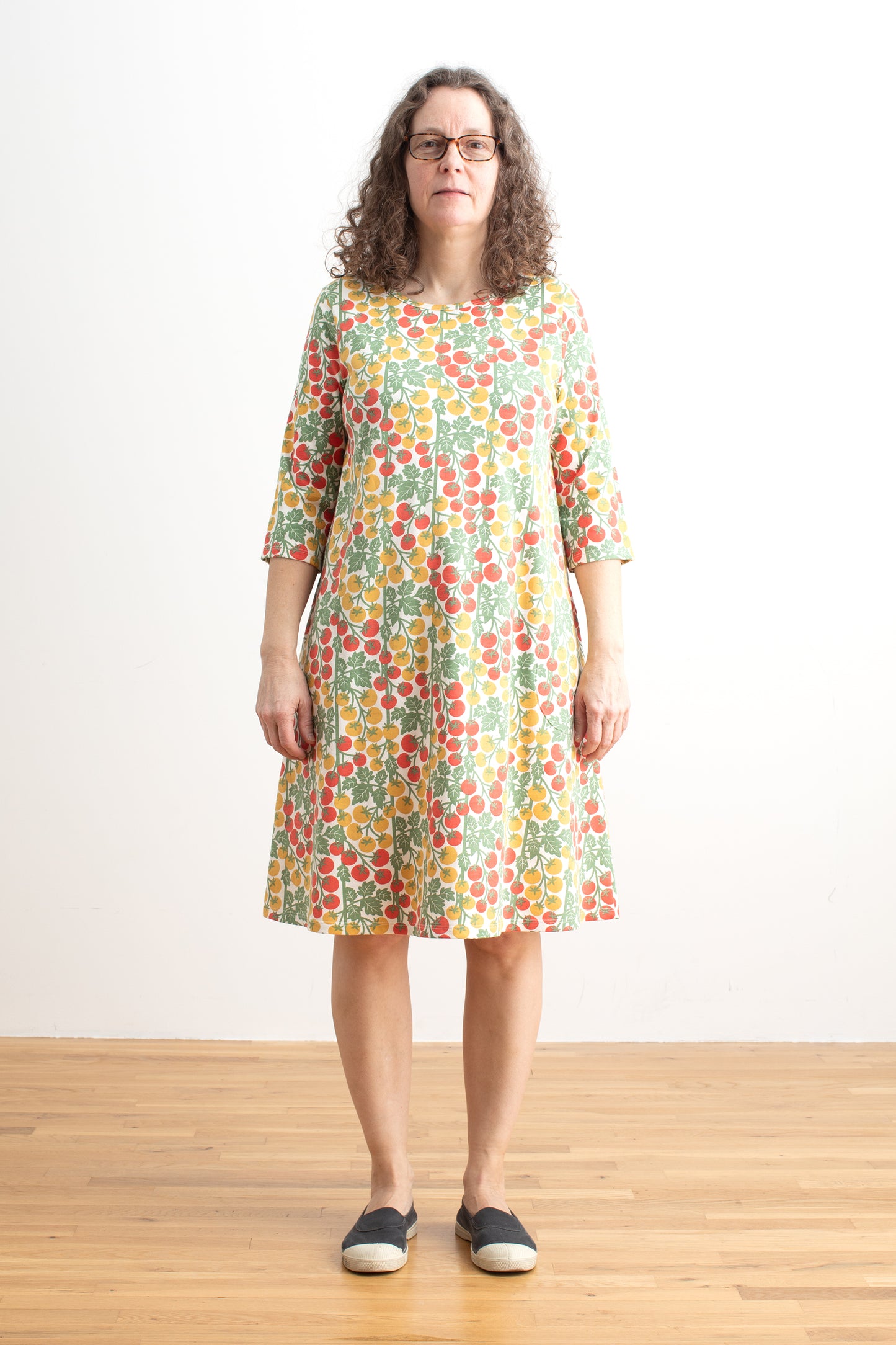 Helsinki Dress - Tomato Vines Red & Yellow