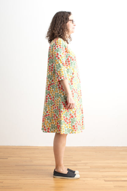 Helsinki Dress - Tomato Vines Red & Yellow