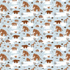 Fitted Crib Sheet - Ice Age Animals Pale Blue