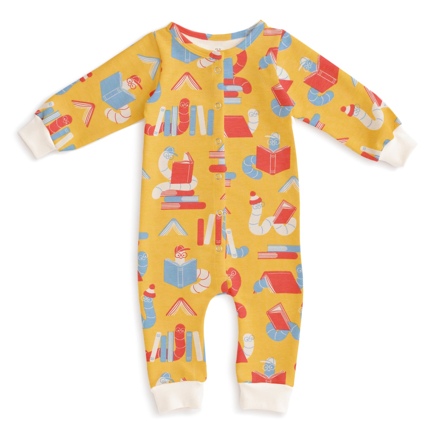 French Terry Jumpsuit - Bookworms Yellow