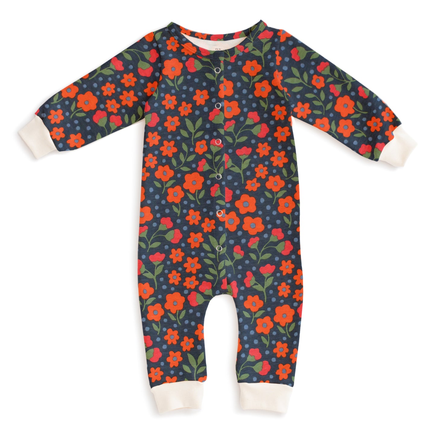 French Terry Jumpsuit - Garden Blooms Navy