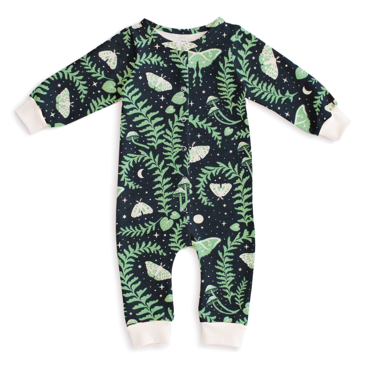 French Terry Jumpsuit - Luna Moths Night Sky