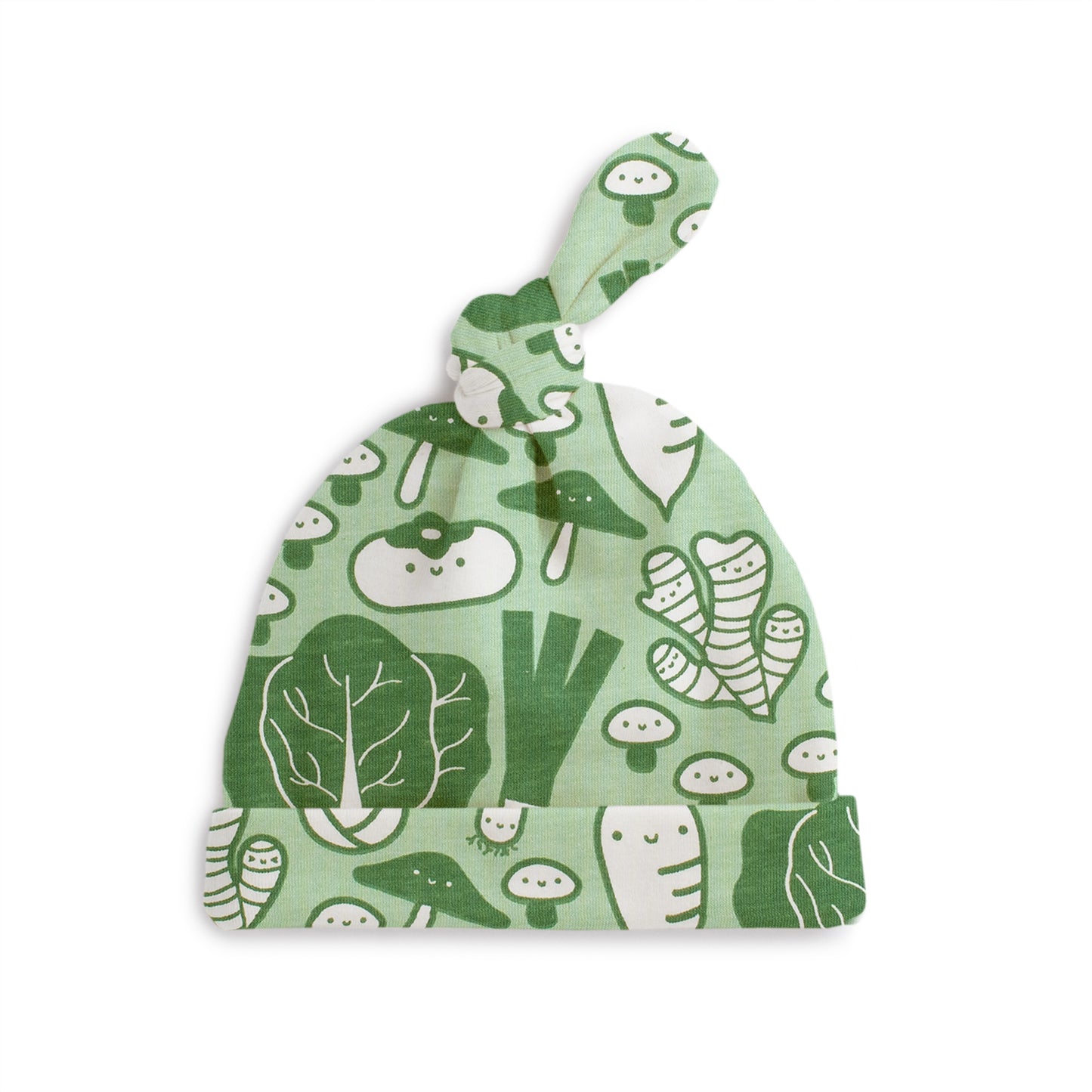 Knotted Baby Hat - Veggies Green