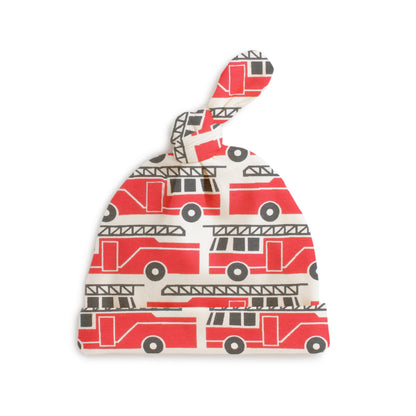 Knotted Baby Hat - Firetrucks Red