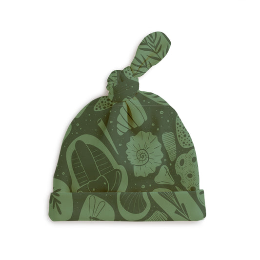 Knotted Baby Hat - Fossils Green
