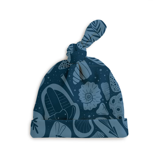 Knotted Baby Hat - Fossils Night Sky