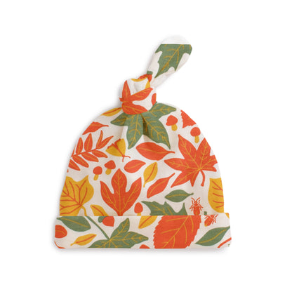 Knotted Baby Hat - Leaves Yellow & Green
