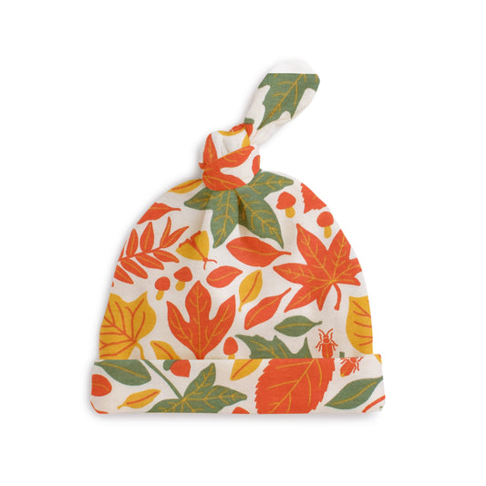 Knotted Baby Hat - Leaves Yellow & Green