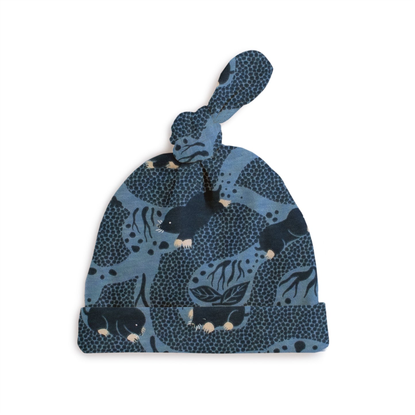 Knotted Baby Hat - Moles Blue