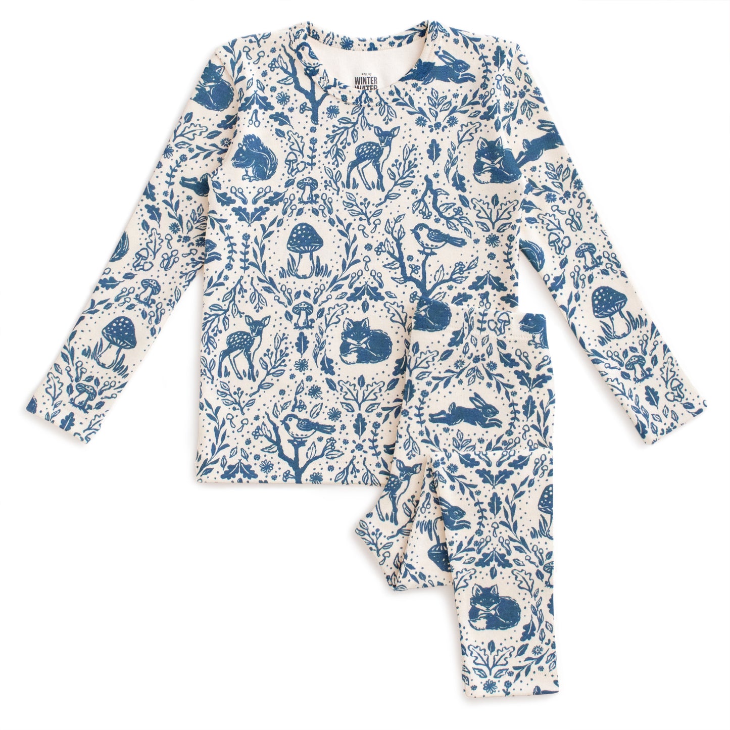 Kids Pajama Set - Animal Tapestry Delft Blue